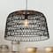 Hello Honey® 19.5" Charcoal Gray Woven Pendant Lamp